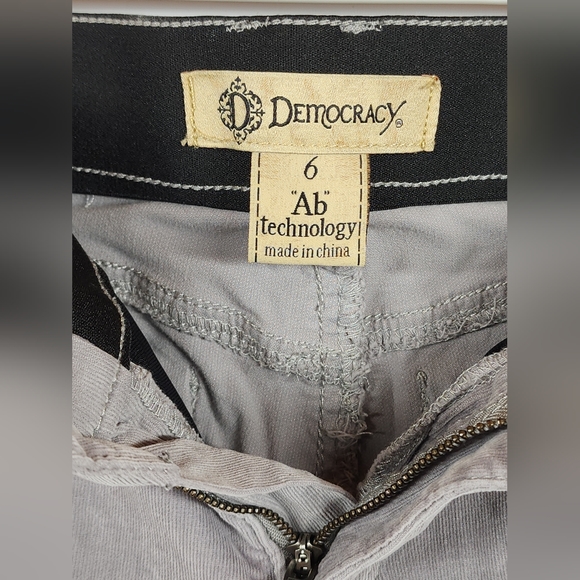 Democracy "Ab" Technology Jeans Corduroy 6 Skinny Leg Light Grey Stretch - Picture 7 of 11